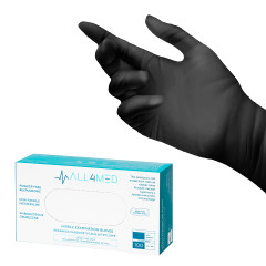 All4med disposable diagnostic nitrile gloves black p