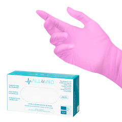 All4med disposable diagnostic nitrile gloves pink p