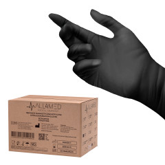 All4med disposable diagnostic nitrile gloves black XL 10x100 pieces