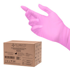 All4med disposable diagnostic nitrile gloves pink S 10x100 pieces