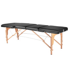 Klapp-Massageliege Wood Komfort 3-teilig Schwarz