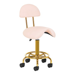 Cosmetic stool 6001-G gold – pink
