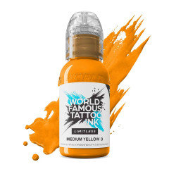 World Famous Limitless Tattoo Ink - Medium Yellow 3 30ml