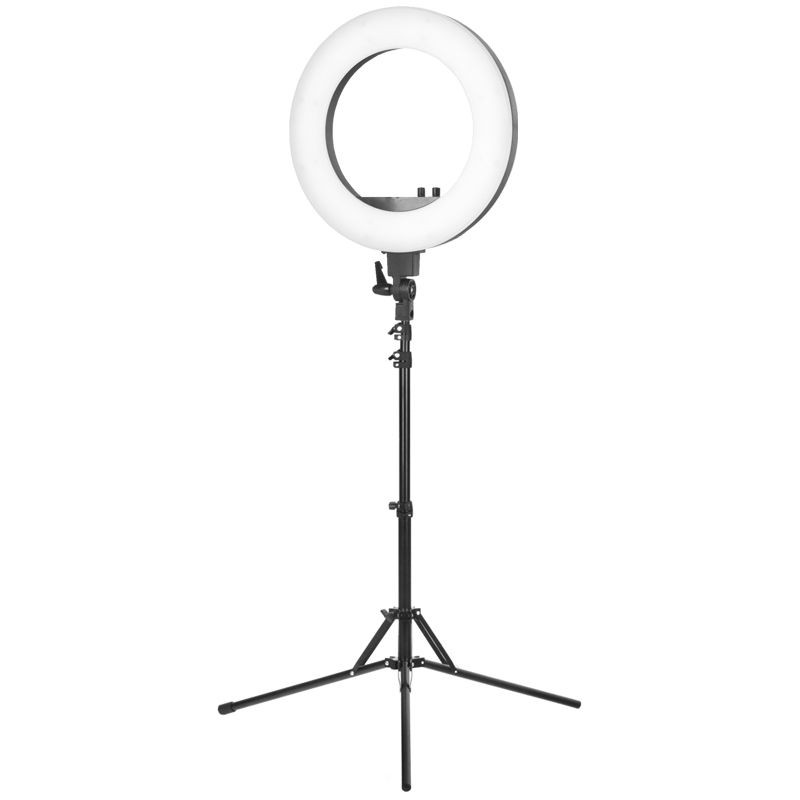 Lampa pierścieniowa Ring light 18" 48W led czarna + statyw main product photo