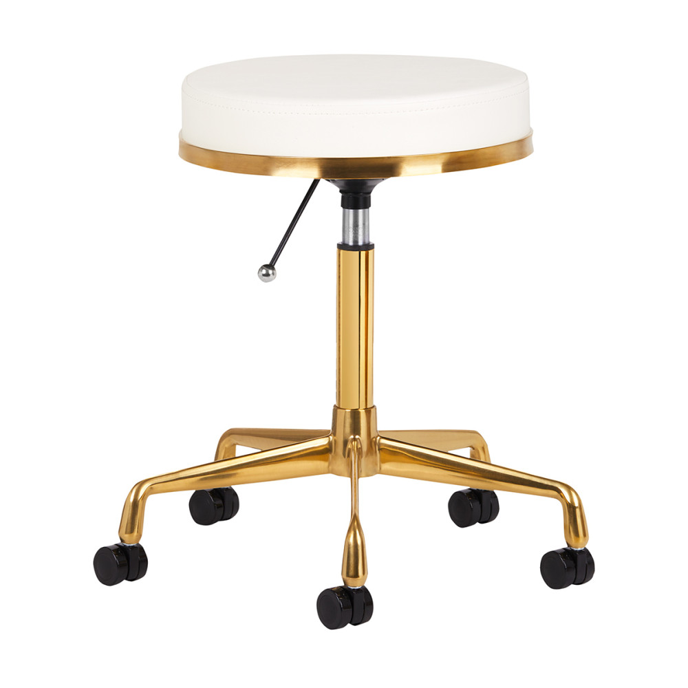 Taboret kosmetyczny H4 złoty biały main product photo