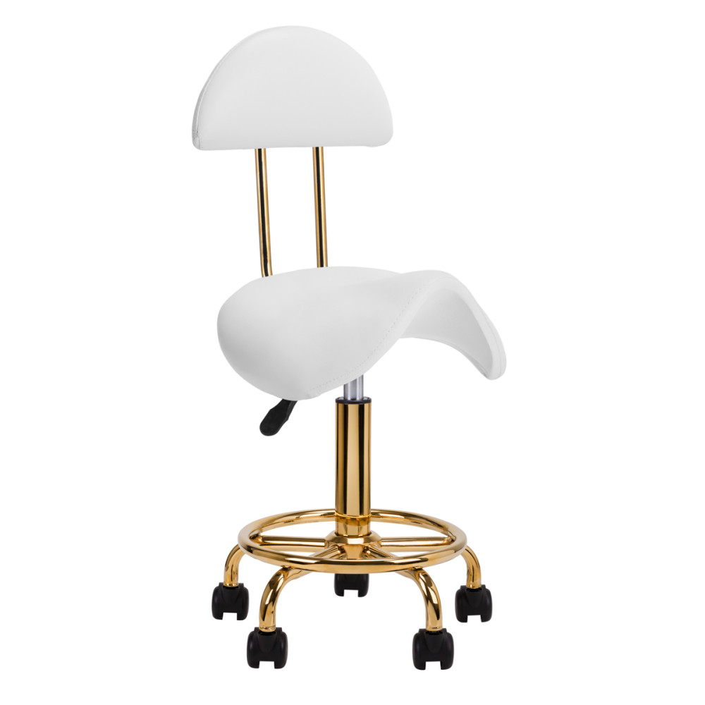 Taboret kosmetyczny 6001-G złoto - biały main product photo