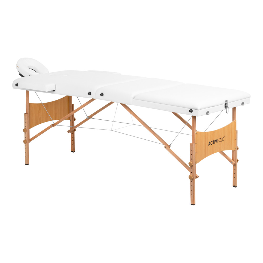 Stół składany do masażu drewniany Komfort Activ Fizjo Lux 3 segmentowy 190x70 BIAŁY main product photo