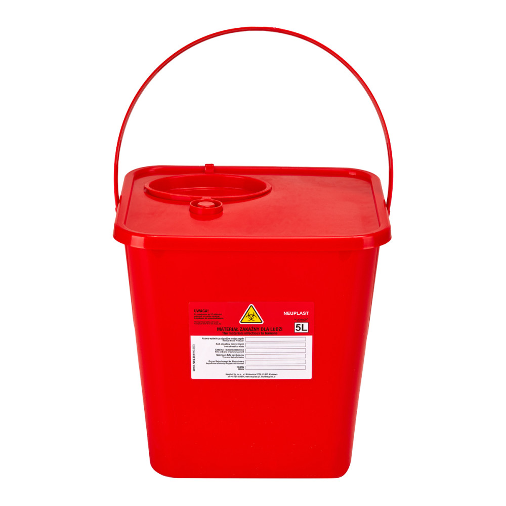 Pojemnik na odpady medyczne 5 L czerwony main product photo