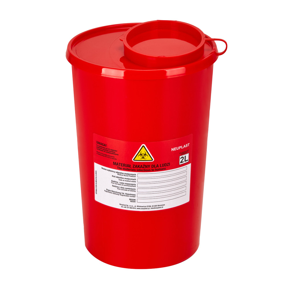 Pojemnik na odpady medyczne 2 L czerwony main product photo