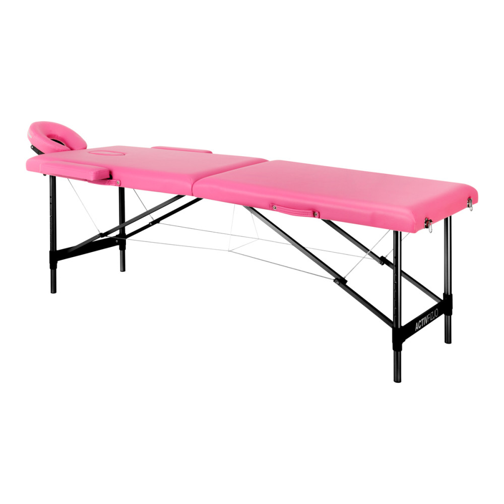 Stół składany do masażu aluminiowy komfort Activ Fizjo 2 segmentowe róż czarne aluminium main product photo