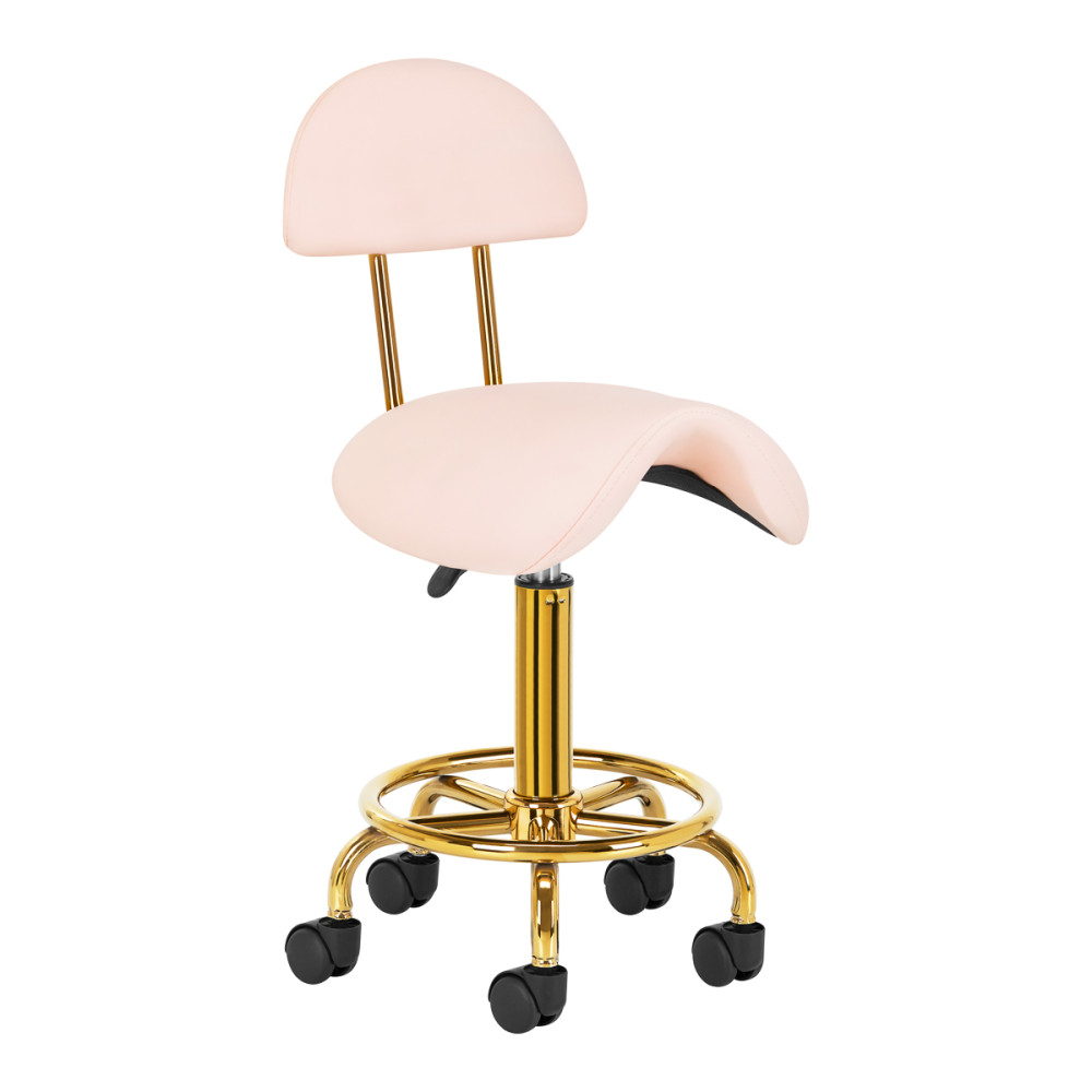 Taboret kosmetyczny 6001-G złoto - różowy main product photo